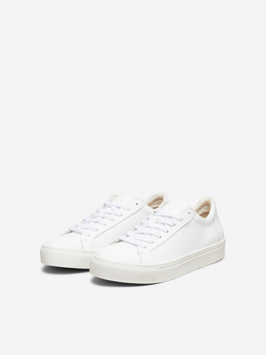 Emma Leather Trainers - White