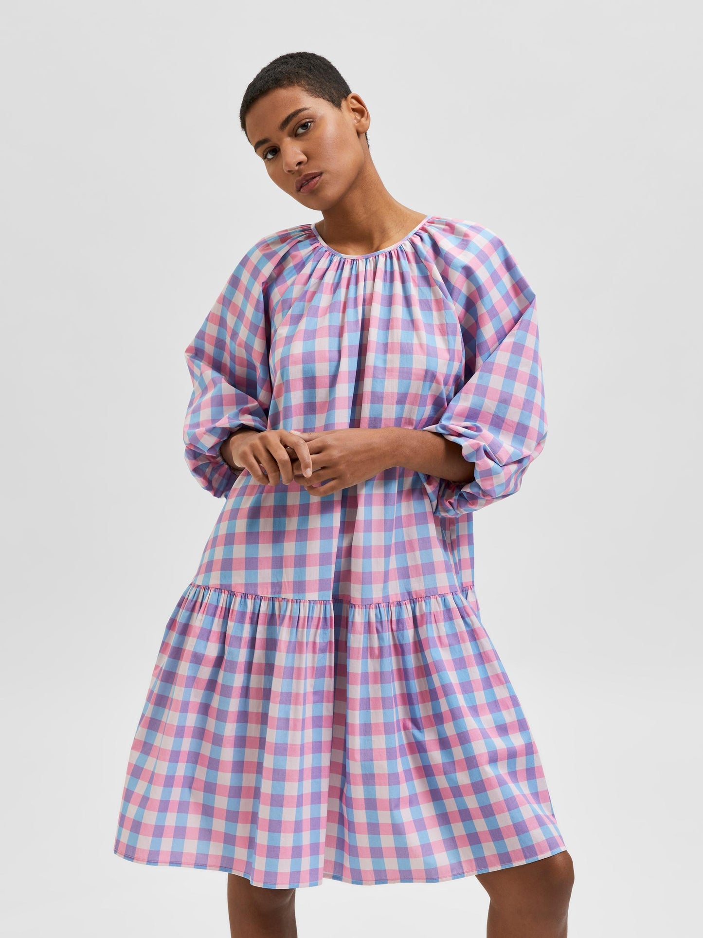 Blair 3/4 Sleeve Short Dress - Violet