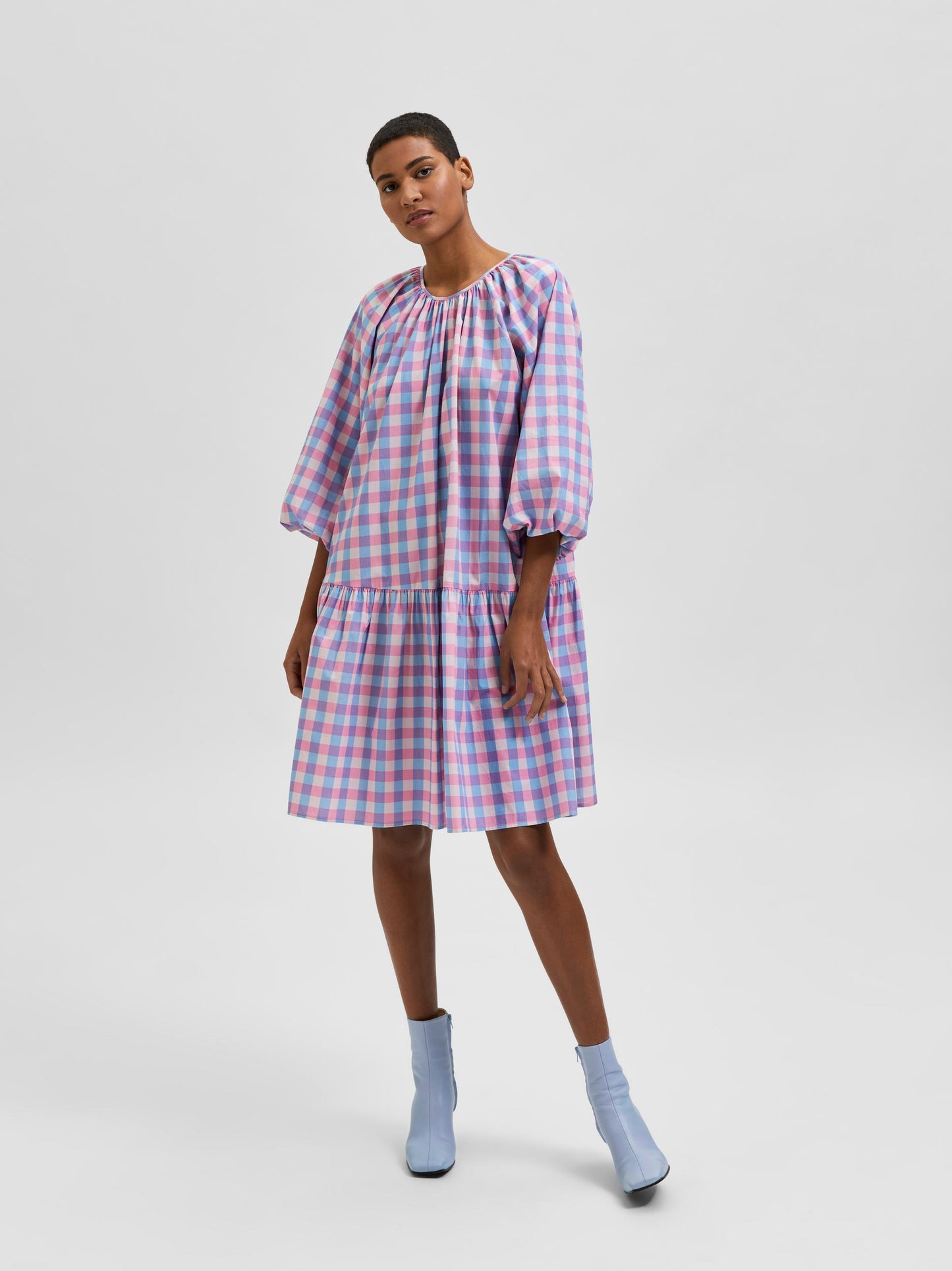 Blair 3/4 Sleeve Short Dress - Violet