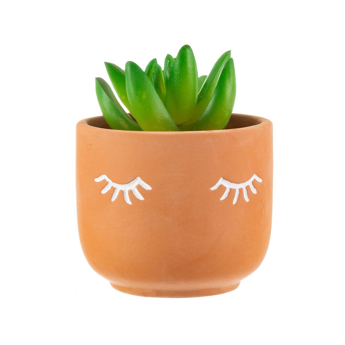 Mini Eyes Shut Planter - Terracotta