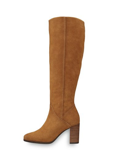 Tamaris Tan Leather Knee High Boot - Muscat