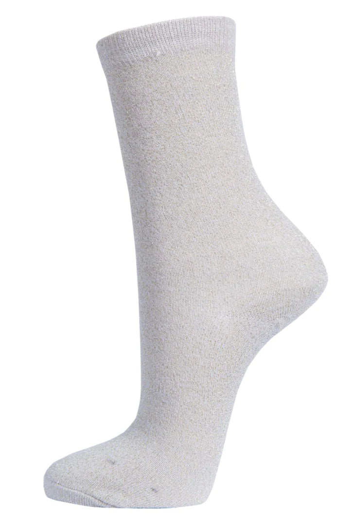 Glitter Socks - Light Grey/Light Gold