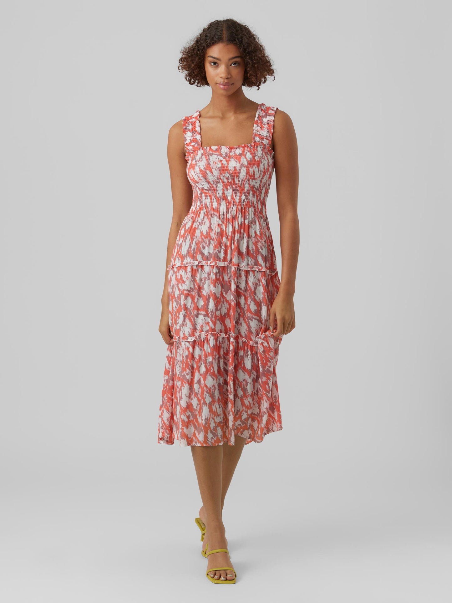 Menny Smock Calf Dress - Georgia Peach