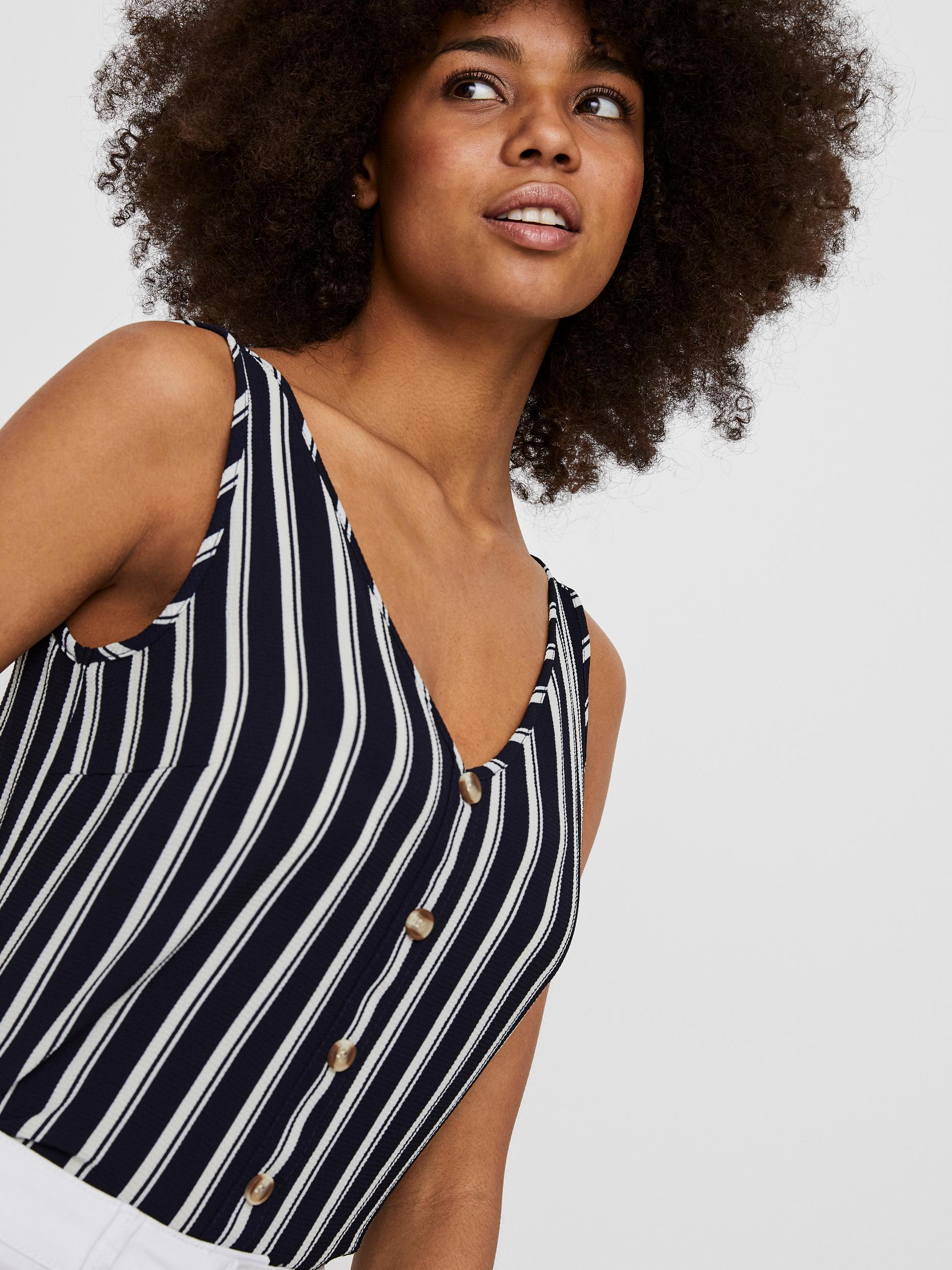 Vero Moda Sasha Top Navy Blazer Stripe