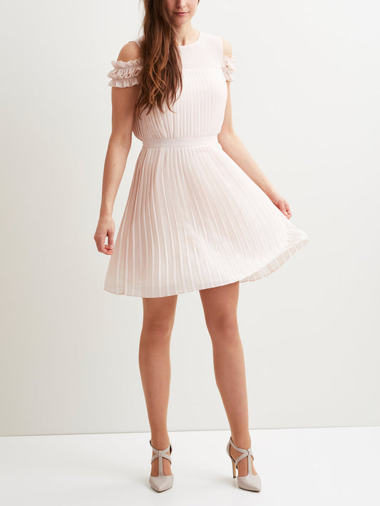 Vila Pleated Dress - Peach Blush