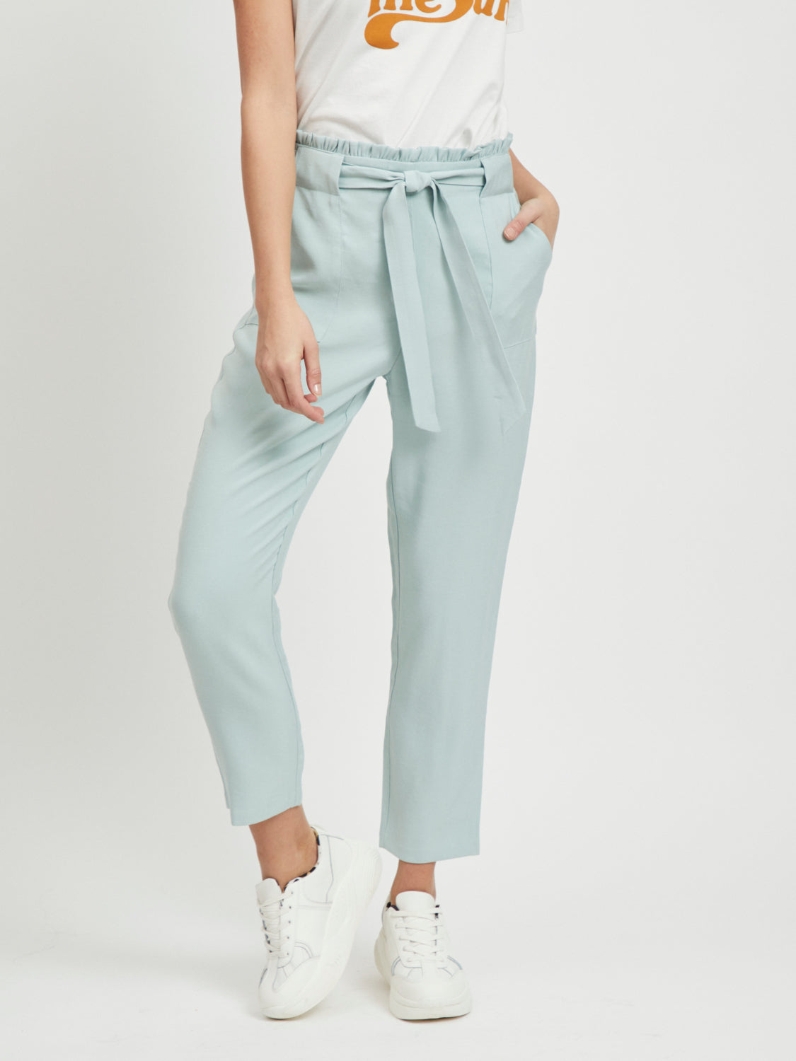 Lukki Paper Bag Trousers - Blue Haze
