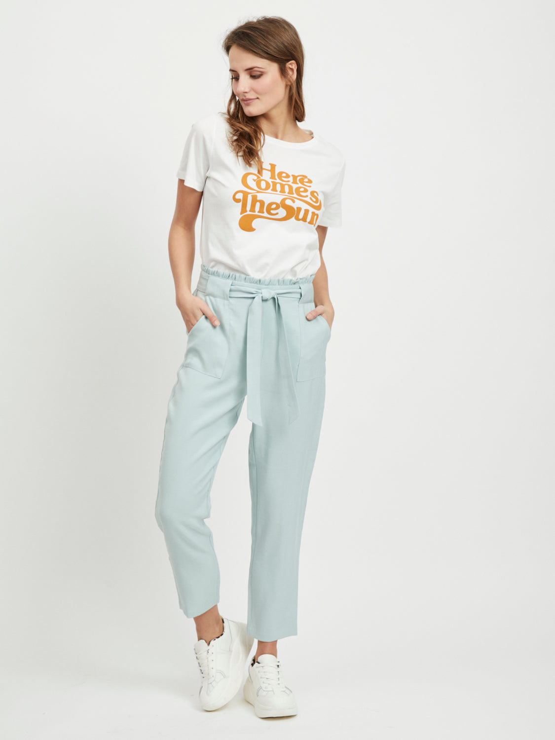 Lukki Paper Bag Trousers - Blue Haze
