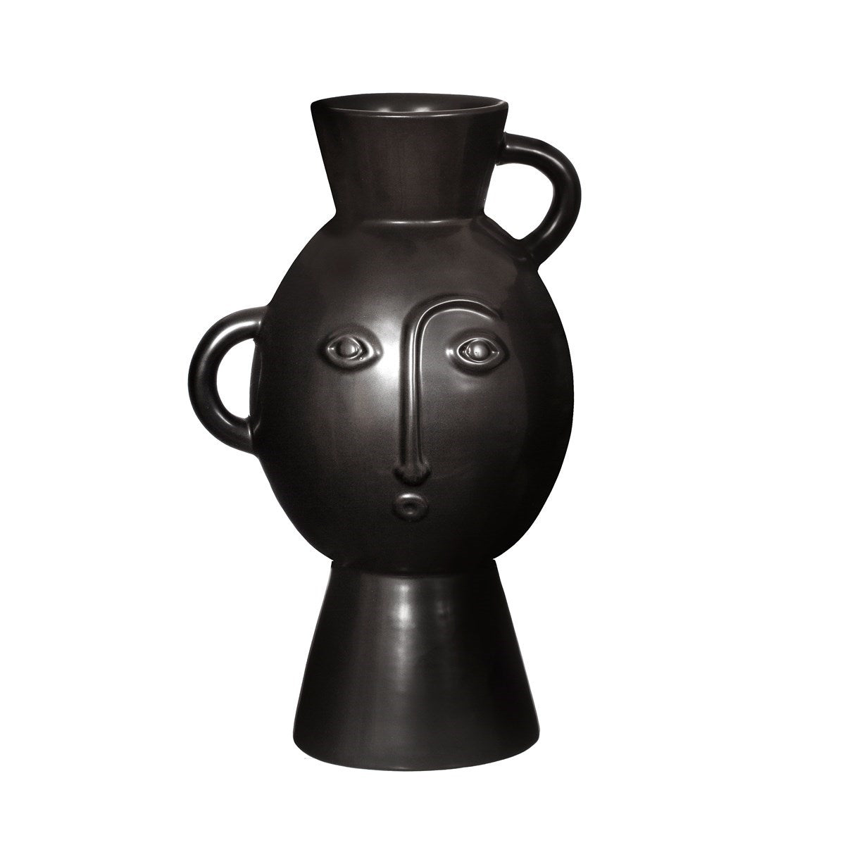 Amira Vase With Handles - Matt Black