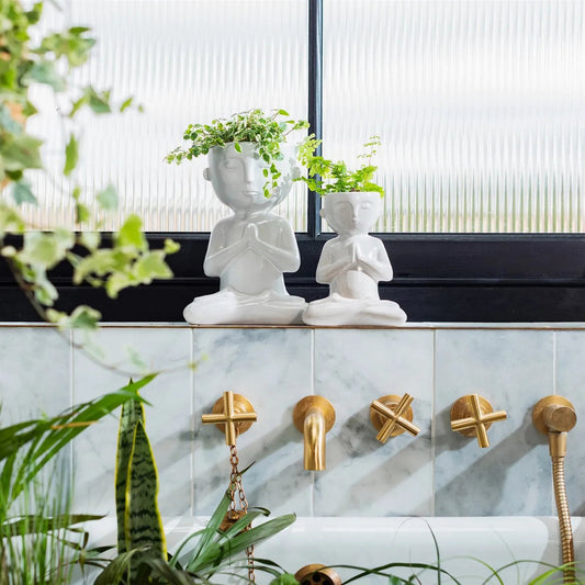 Slow Living Large Planter - White