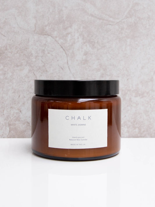 Chalk UK Large Hand Poured Natural Wax Candle - White Jasmine